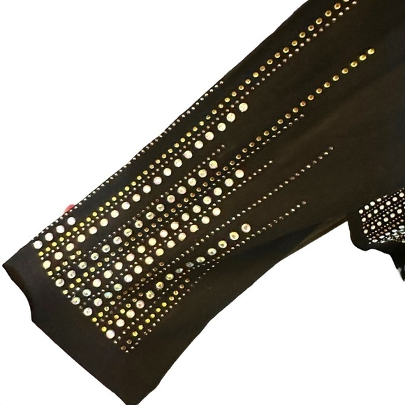 Cowgirl Legend Long Sleeve Black Sparkly Rhinestone Top Concert Country Small - Picture 3 of 5